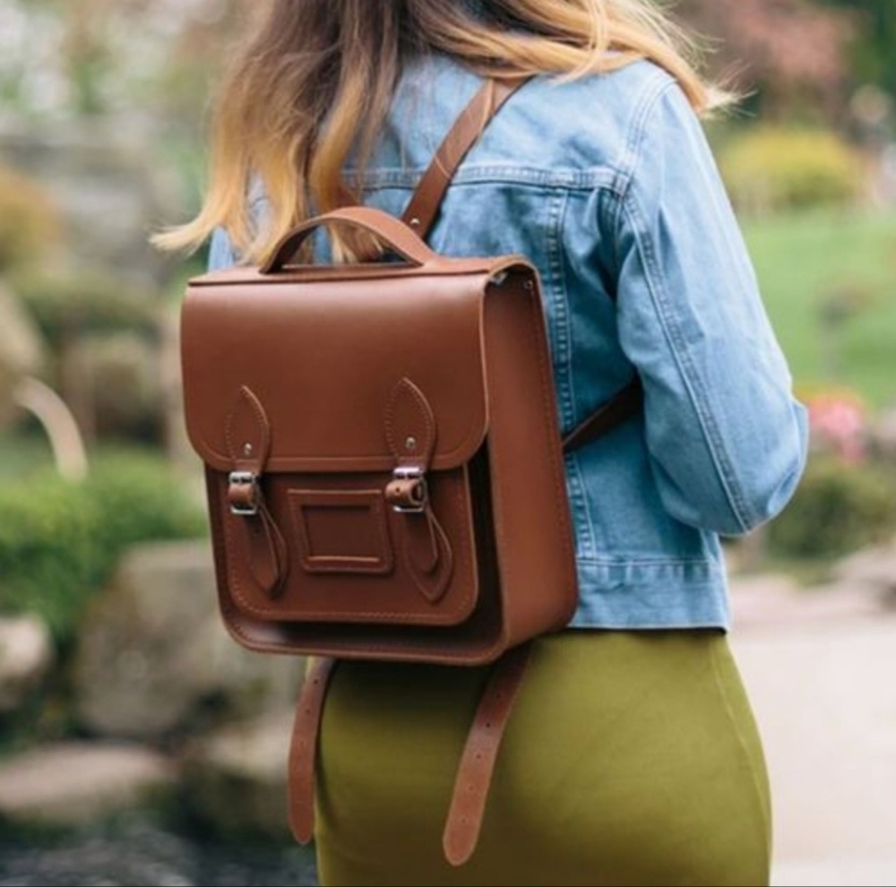 Cambridge Satchel Small Portrait Backpack in Brown